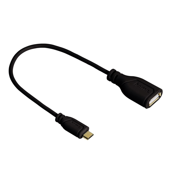 HAMA 135704 "Flexi-Slim" Micro USB OTG Adapter Cable, twist-proof, 0.15 m | Hama