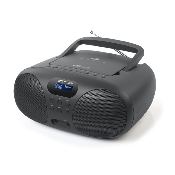 MUSE MD-208 DB Portable Radio with CD Player, Black | Muse