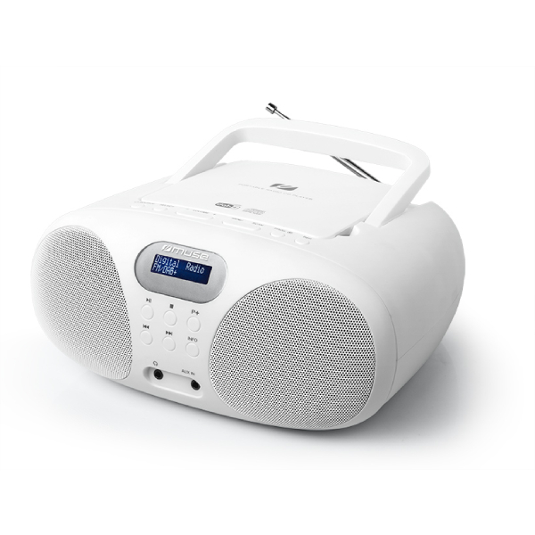 MUSE MD-208 DBW Portable Radio with CD Player, White | Muse