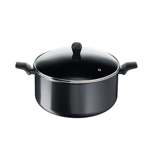 TEFAL B2985483 Cook And Clean Kατσαρόλα με Καπάκι 30 cm, Μαύρο