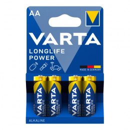 VARTA Longlife Power Alkaline Batteries, 4 x AA | Varta