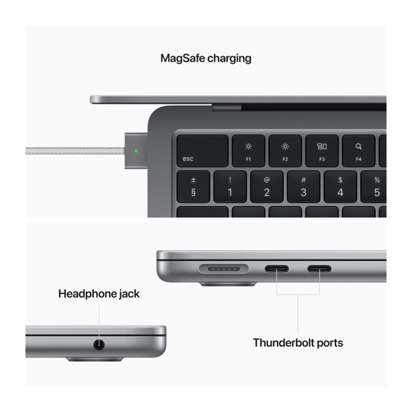 APPLE MLXW3GR/A MacBook Air Φορητός Υπολογιστής, 13.6", Γκρίζο