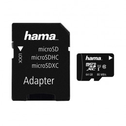 HAMA MicroSDXC 64GB Class 10 UHS-I 80MB/s + Adapter/Mobile | Hama