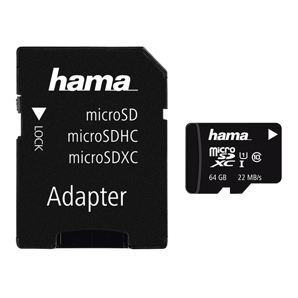 ΗΑΜΑ Κάρτα Μνήμης + Adapter, microSDHC 64GB Class 10 UHS-I 22MB/s