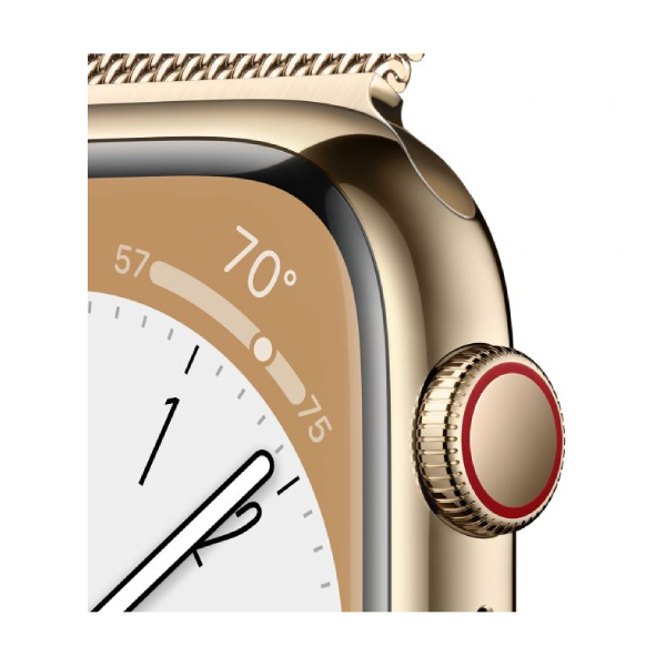 APPLE Watch Series 8 GPS + Cellular 45mm, Χρυσό Ανοξείδωτο Ατσάλι με Χρυσό Milanese Loop | Apple| Image 3