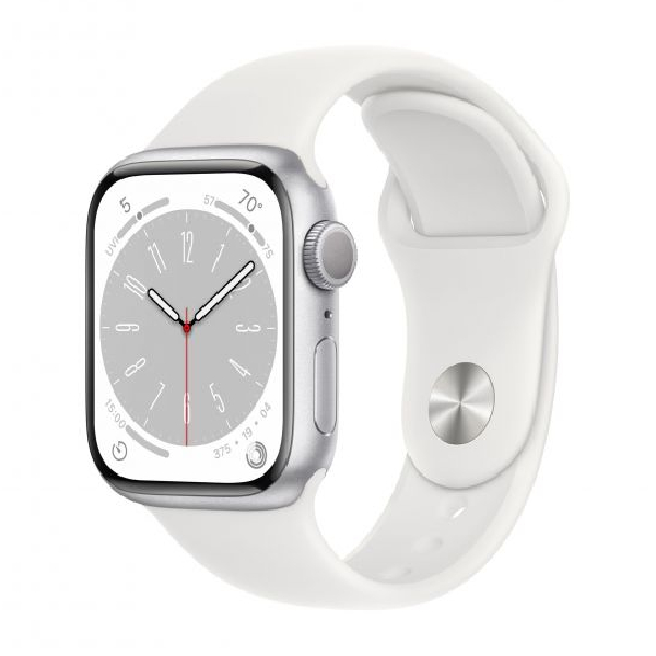 APPLE Watch Series 8 GPS + Cellular 45mm, Αλουμίνιο με Άσπρο Αθλητικό Λουράκι | Apple| Image 1