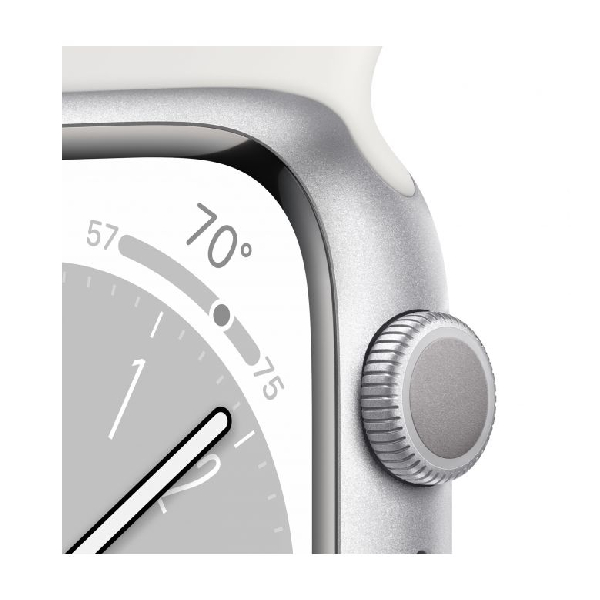 APPLE Watch Series 8 GPS + Cellular 45mm, Αλουμίνιο με Άσπρο Αθλητικό Λουράκι | Apple| Image 3