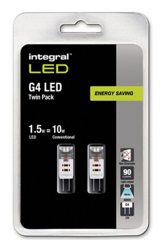 INTEGRAL, LED Twin Pack G4 1.5W, Λαμπτήρας, Λευκό | Integral| Image 2