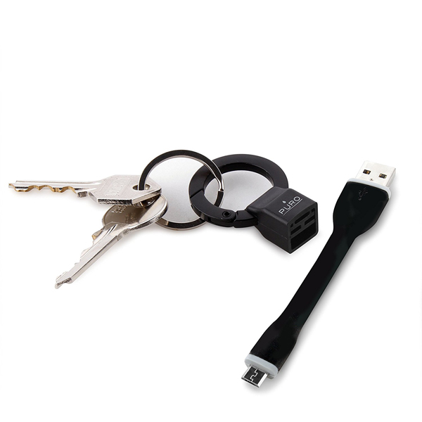 PURO CKFMICROBLK Micro USB with Key-Chain, Black | Puro| Image 2