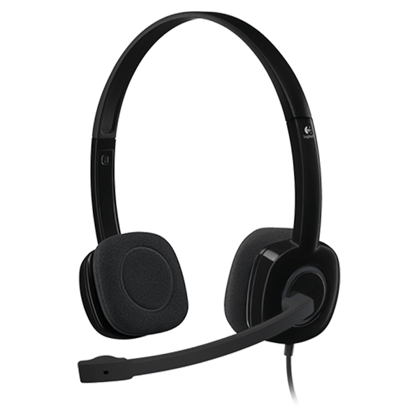 LOGITECH H151 Wired Headset, Black