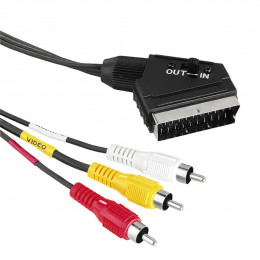 HAMA 43178 Καλώδιο Σύνδεσης Βίντεο Scart Male Plug - 3 RCA Male Plugs, 1.5 μέτρο | Hama