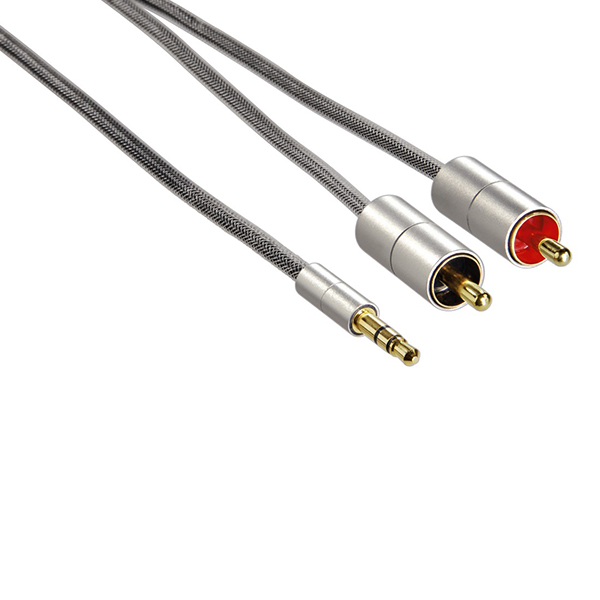 HAMA 00080865 "AluLine" Cable from Jack 3.5" mm to 2x RCA
