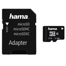 ΗΑΜΑ Κάρτα Μνήμης + Adapter microSDHC 16GB Class 10 UHS-I 22MB/s | Hama
