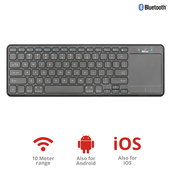 TRUST 22573 Mida Wireless Bluetooth Keyboard with XL touchpad