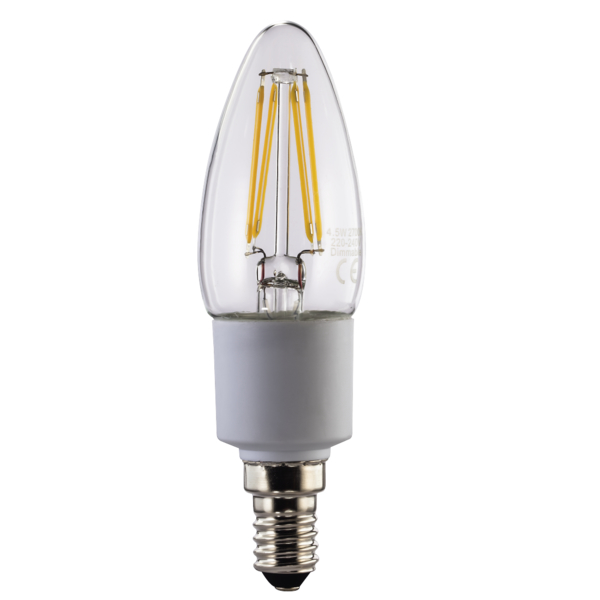 XAVAX 126560 LED Filament, E14, 470lm, candle bulb, warm white, dimmable