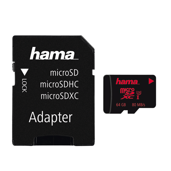 HAMA 00123979 Memory Card + Adapter, microSDXC 64GB 