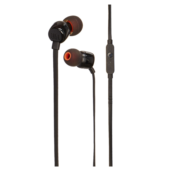 JBL T110 Pure Bass Ιn-Ear Headphones with Microphone, Black