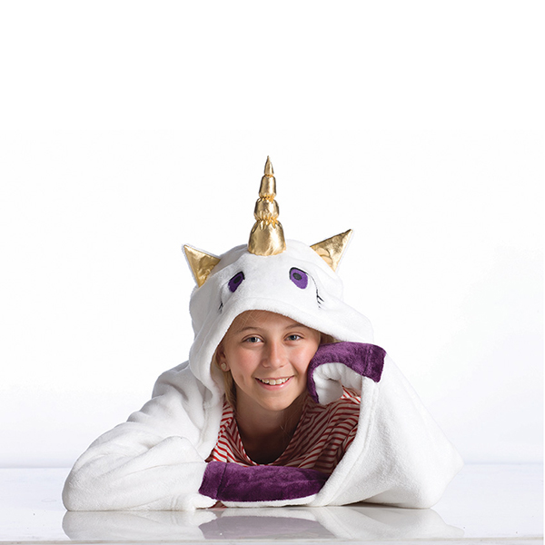 KANGURU Unicorn Παιδική Κουβέρτα Με Κουκούλα 100 x 130 cm | Kanguru| Image 3