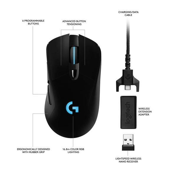 LOGITECH G703 Lightspeed Ασύρματο Ποντίκι για Gaming | Logitech| Image 3