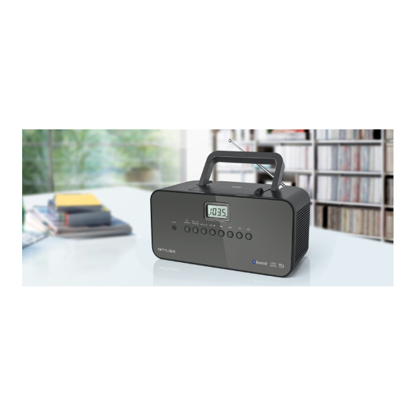 MUSE M-22 BT Bluetooth Portable Radio with CD Player, Black | Muse| Image 2