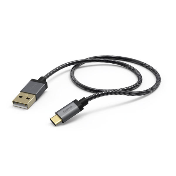 HAMA 00173636 USB Type-C Charging and Data Transfer Cable 1.5 meters, Black
