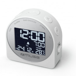 MUSE M-09 CW Alarm Clock, White | Muse