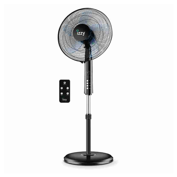 IZZY 223990 Floor Fan with Remote Control 16", Black