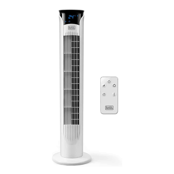 BLACK & DECKER Tower Fan with Remote Control, White