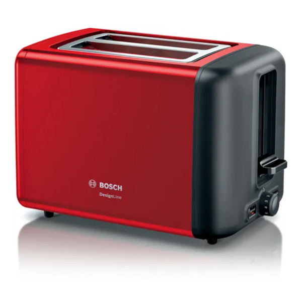 BOSCH TAT3P424 DesignLine Toaster, Red