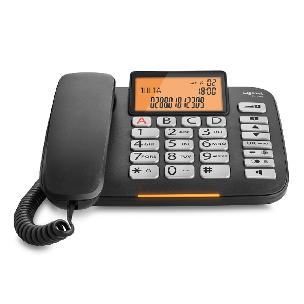 GIGASET DL580 Corded Telephone, Black | Gigaset| Image 2