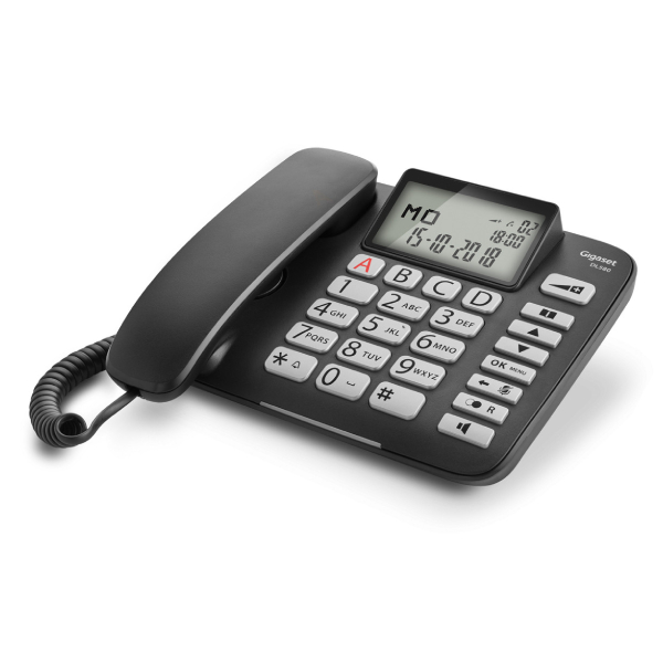 GIGASET DL580 Corded Telephone, Black | Gigaset| Image 4