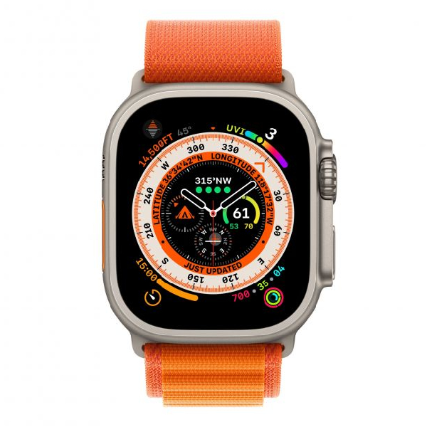 APPLE Watch Ultra GPS + Cellular 49mm, Τιτάνιο με Πορτοκαλί Alpine Loop Large | Apple| Image 2
