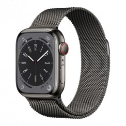 APPLE Watch Series 8 GPS + Cellular 41mm, Graphite Stainless Steel Case with Milanese Loop | Apple
