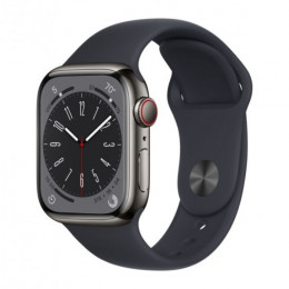 APPLE Watch Series 8 GPS + Cellular 41mm, Graphite Stainless Steel with Midnight Sport Band | Apple