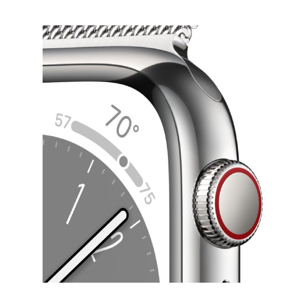 APPLE Watch Series 8 GPS + Cellular 41mm, Ασημί Ανοξείδωτο Ατσάλι με Milanese Loop | Apple| Image 3
