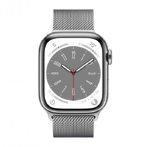 APPLE Watch Series 8 GPS + Cellular 45mm, Silver Stainless Steel with Milanese Loop | Apple| Image 2