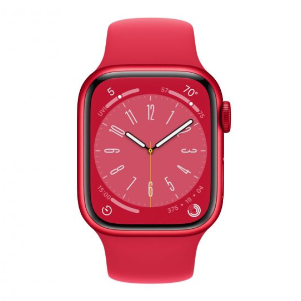 APPLE Watch Series 8 GPS 41mm, Aluminum with Red Sports Band | Apple| Image 2
