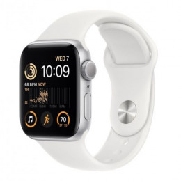 APPLE Watch SE GPS 44mm, Silver Aluminium with White Sport Band | Apple