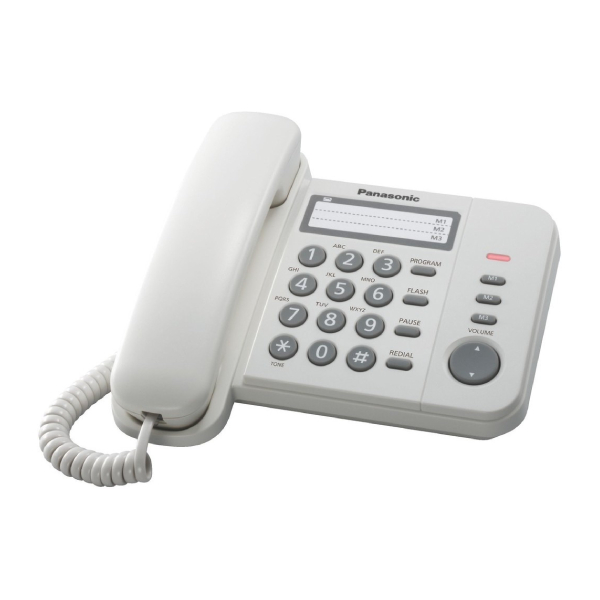 PANASONIC KX-TS520EX2W One Touch Corded Phone,, White