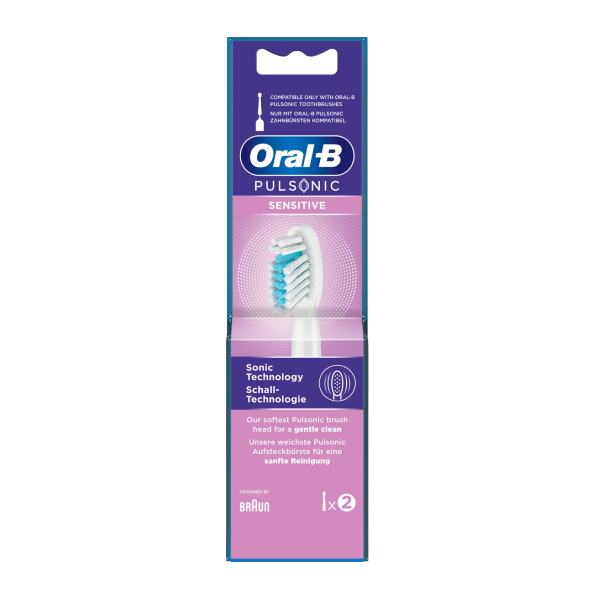 BRAUN ORAL-B Pulsonic Sensitive Replacement Toothbrush Heads, 2 Pieces | Braun| Image 2