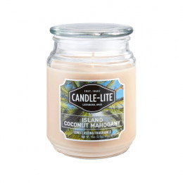 CANDLE-LITE Island Coconut Mahogany Scented Candle | Candle-lite