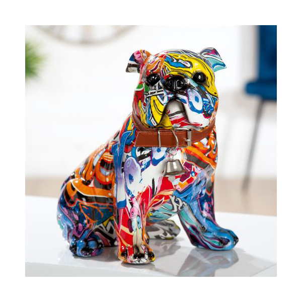 Polyresi Pop Art Διακοσμητικό Σκυλάκι με Καφέ Λουράκι, Πολύχρωμο | Gilde| Image 2