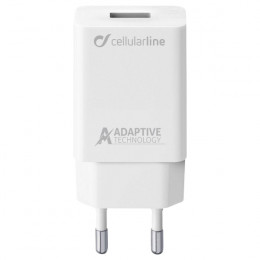 CELLULAR LINE ACHSMUSB15WW USB Adaptive Fast Charger for Samsung, White | Cellular-line