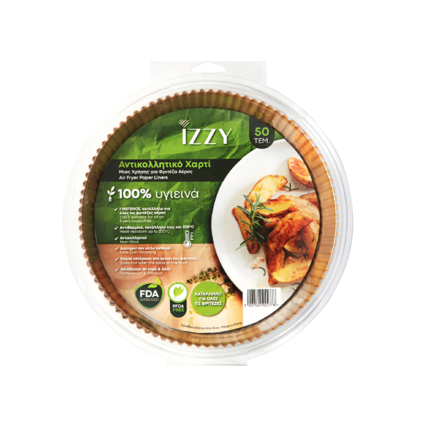 IZZY 224901 Non-stick Paper Liner for Airfryers, 50 Pieces