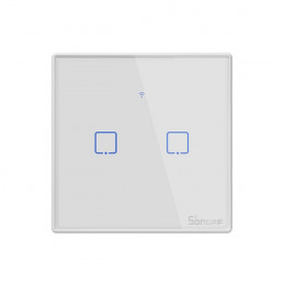 SONOFF T2 UK 2C Smart Διακόπτης Τοίχου, 2 Switches, Άσπρο | Sonoff