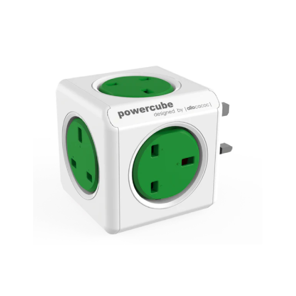 POWERCUBE 7100GN/UKORPC Smart Plug 5 Socket UK, Green