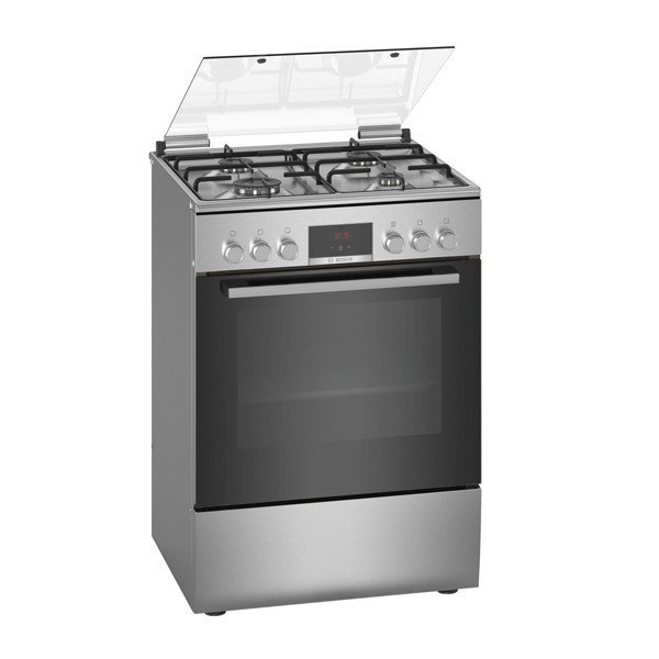BOSCH HXR390D50 Free Standing Coocker With 4 Cooking Gas Zones, Silver