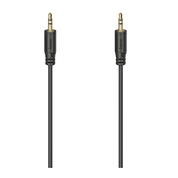 HAMA 00200725 Flexi-Slim Audio Cable 3.5 mm Jack, Black