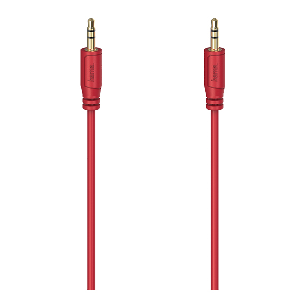 HAMA 00200727 Flexi-Slim Audio Cable 3.5 mm Jack, Red