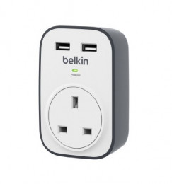 BELKIN BSV103AF Surge Cube with 2x2.4A Shared USB Charging | Belkin